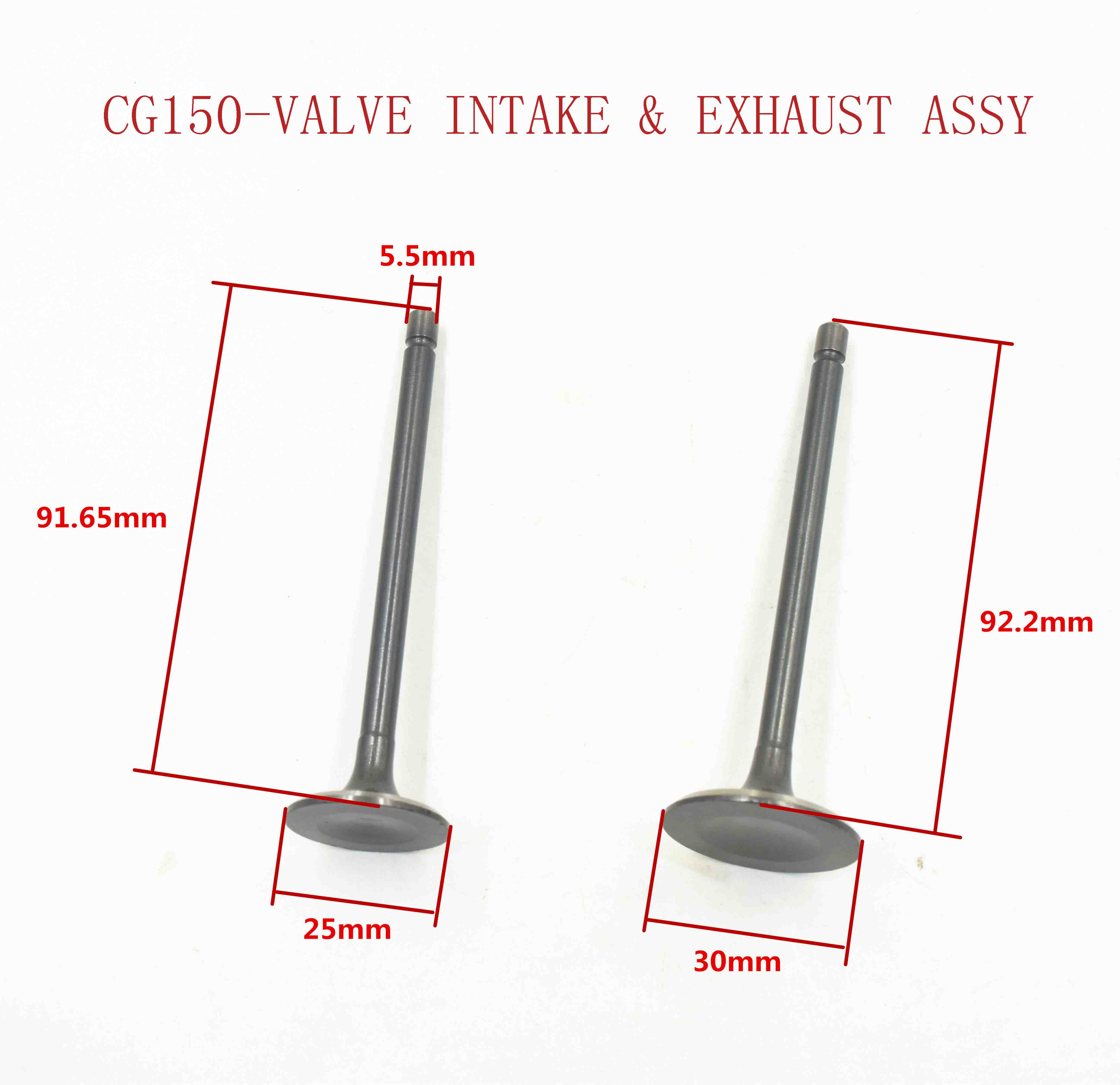 CG150-VALVE INTAKE & EXHAUST ASSY 