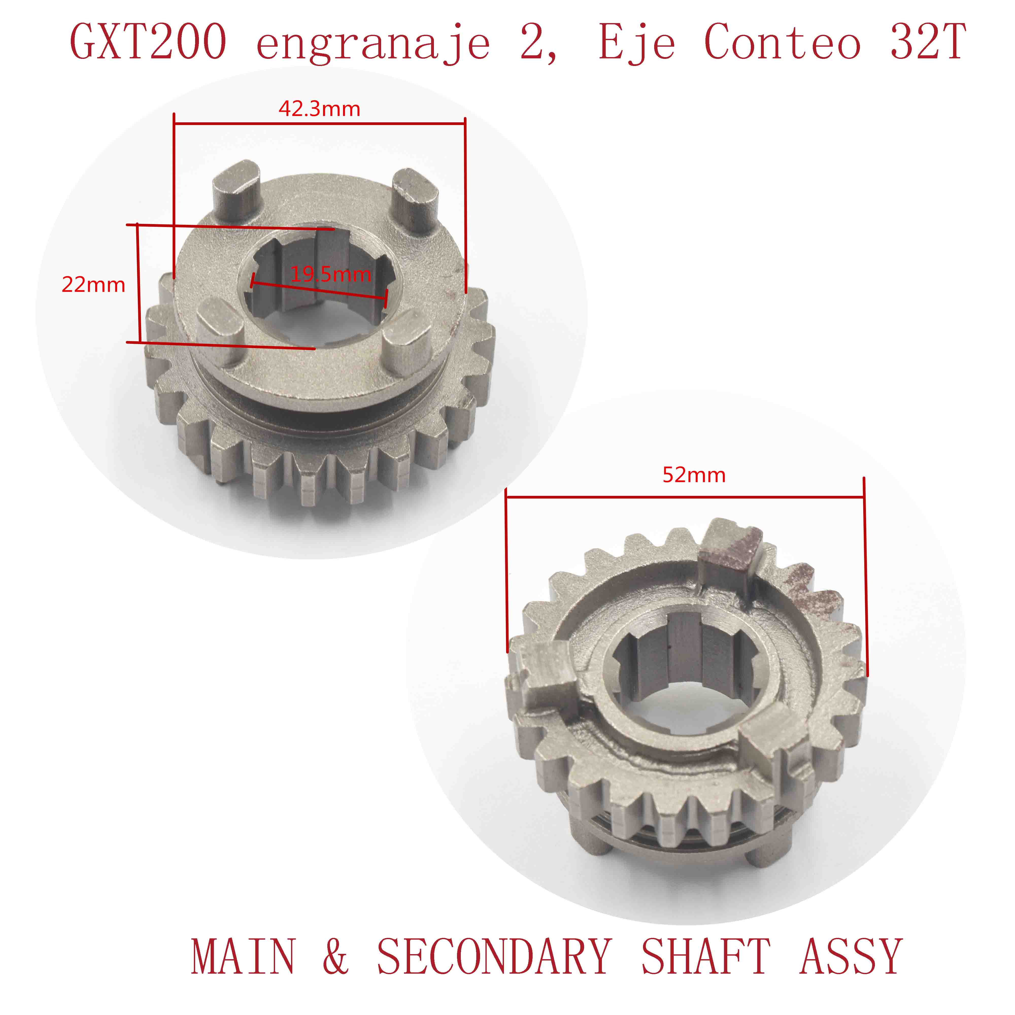 GXT200 engranaje 2, Eje Conteo 32T 