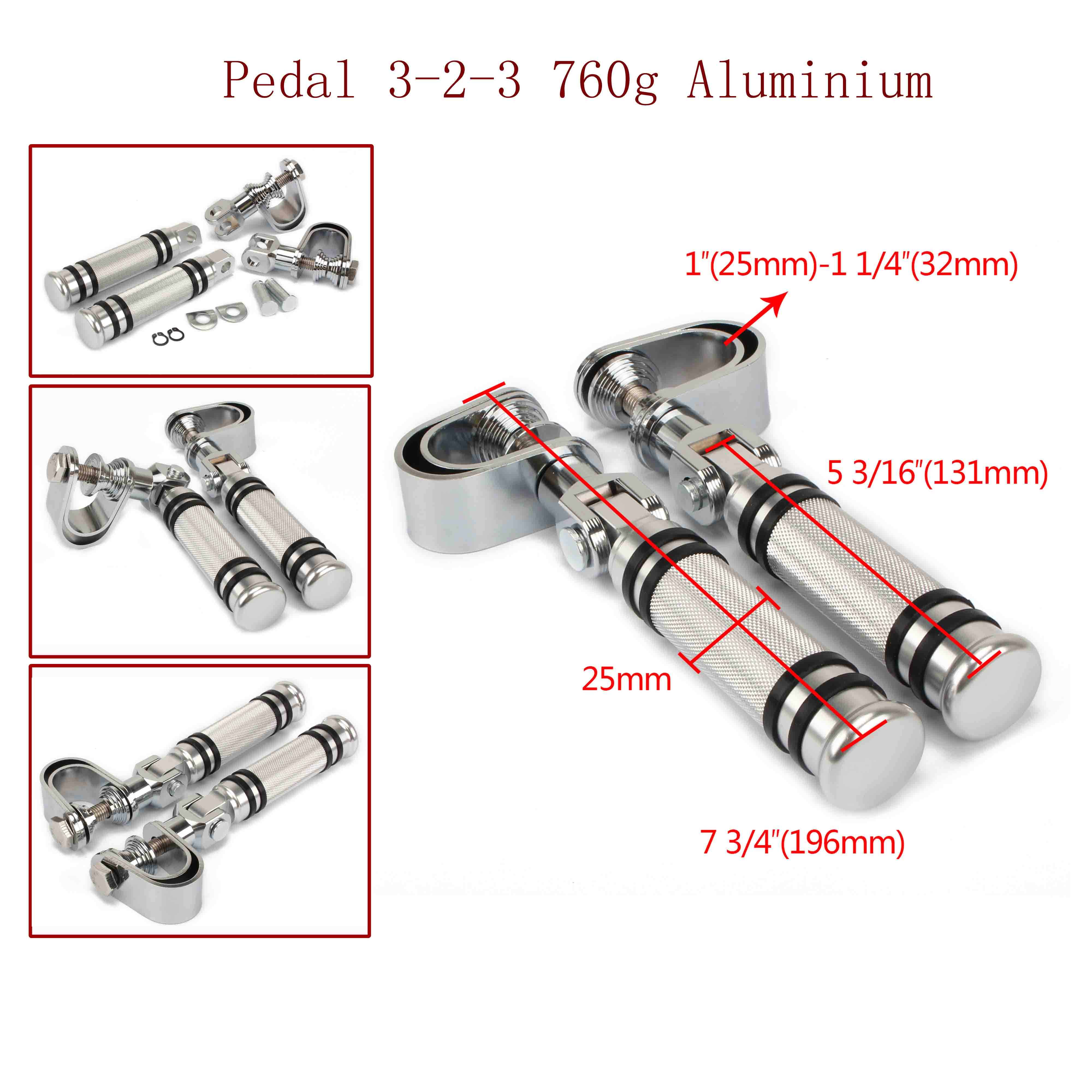 Pedal 3-2-3 760g Aluminium 
