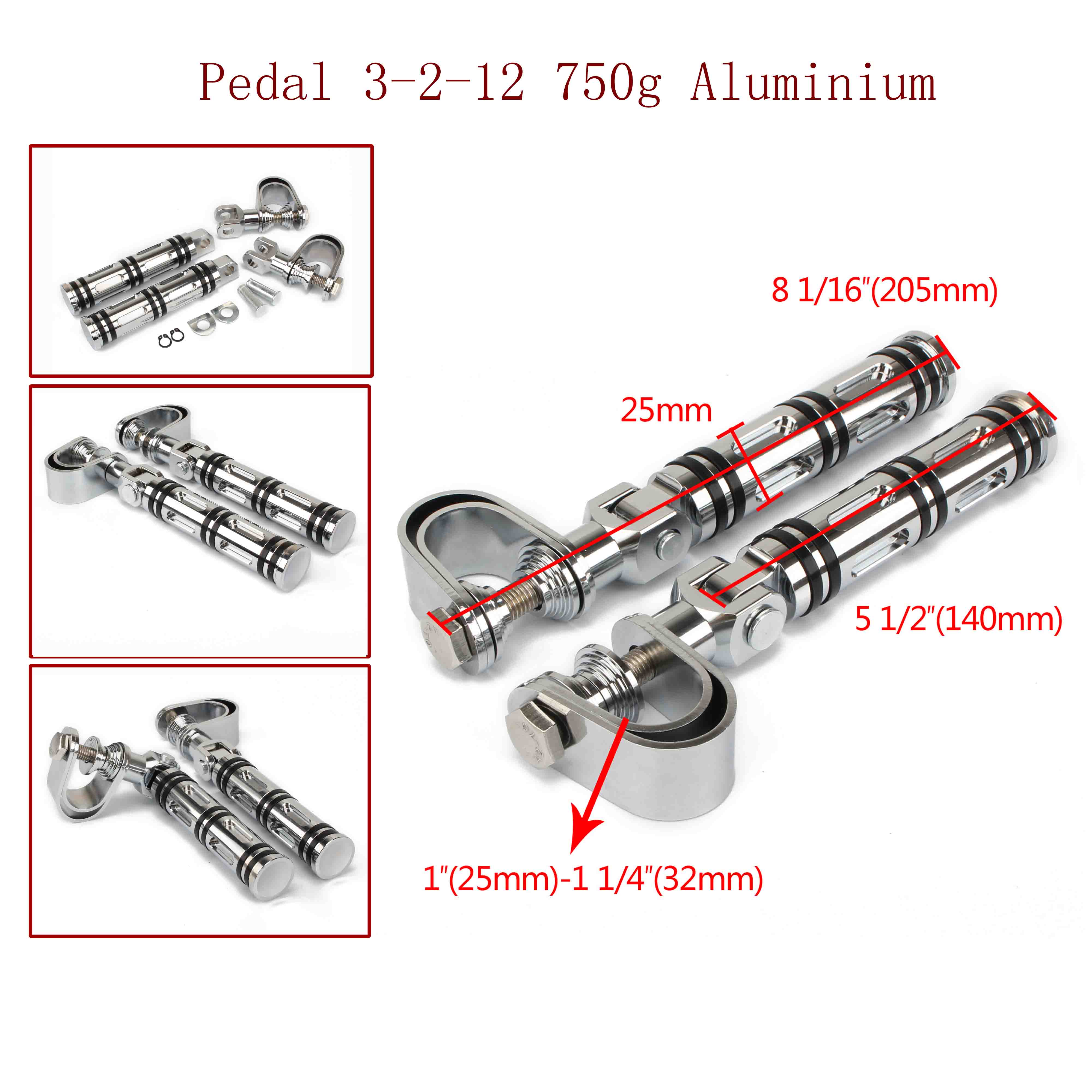Pedal 3-2-12 750g Aluminium 