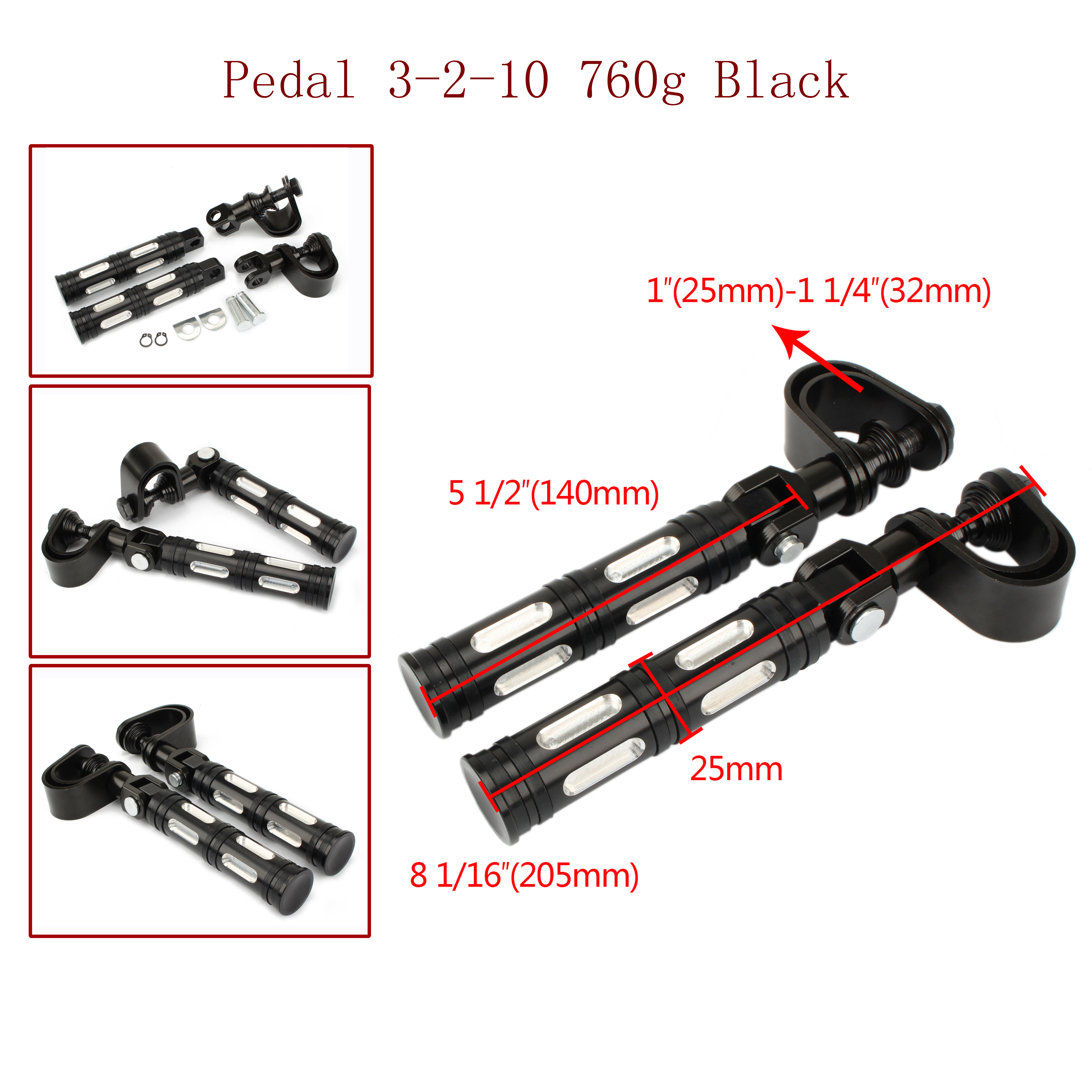 Pedal 3-2-10 760g Black 