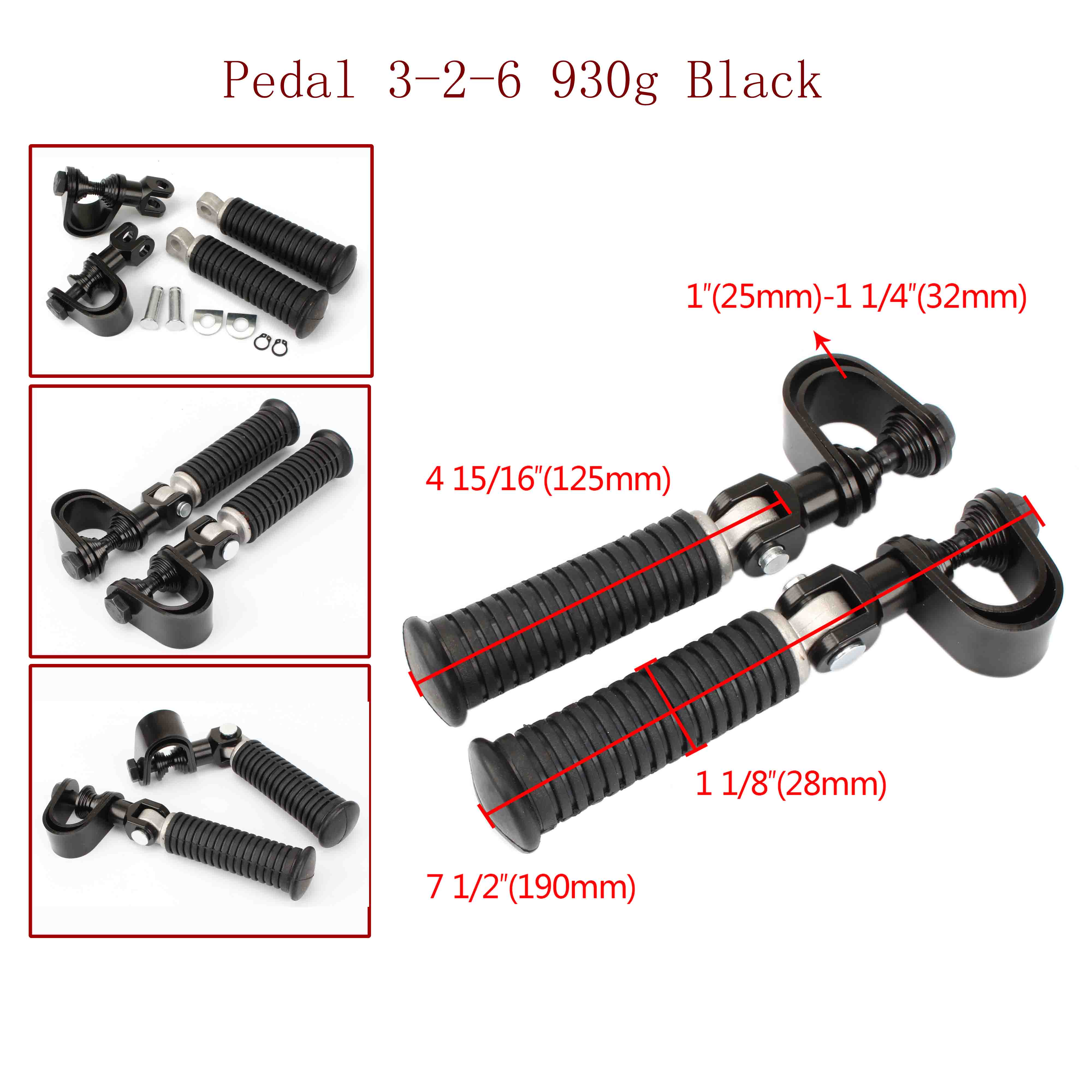 Pedal 3-2-6 930g Black 