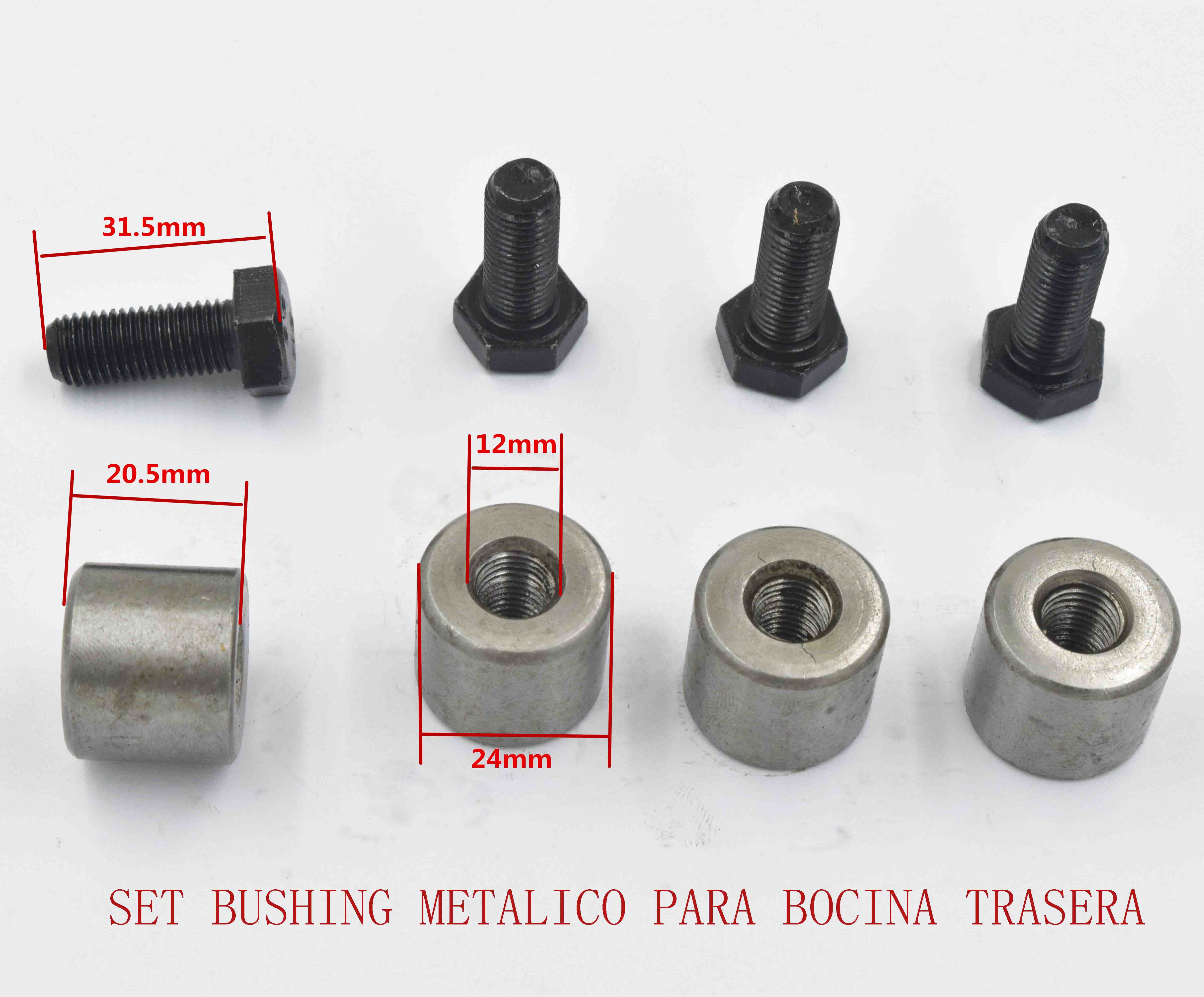 SET BUSHING METALICO PARA BOCINA TRASERA 