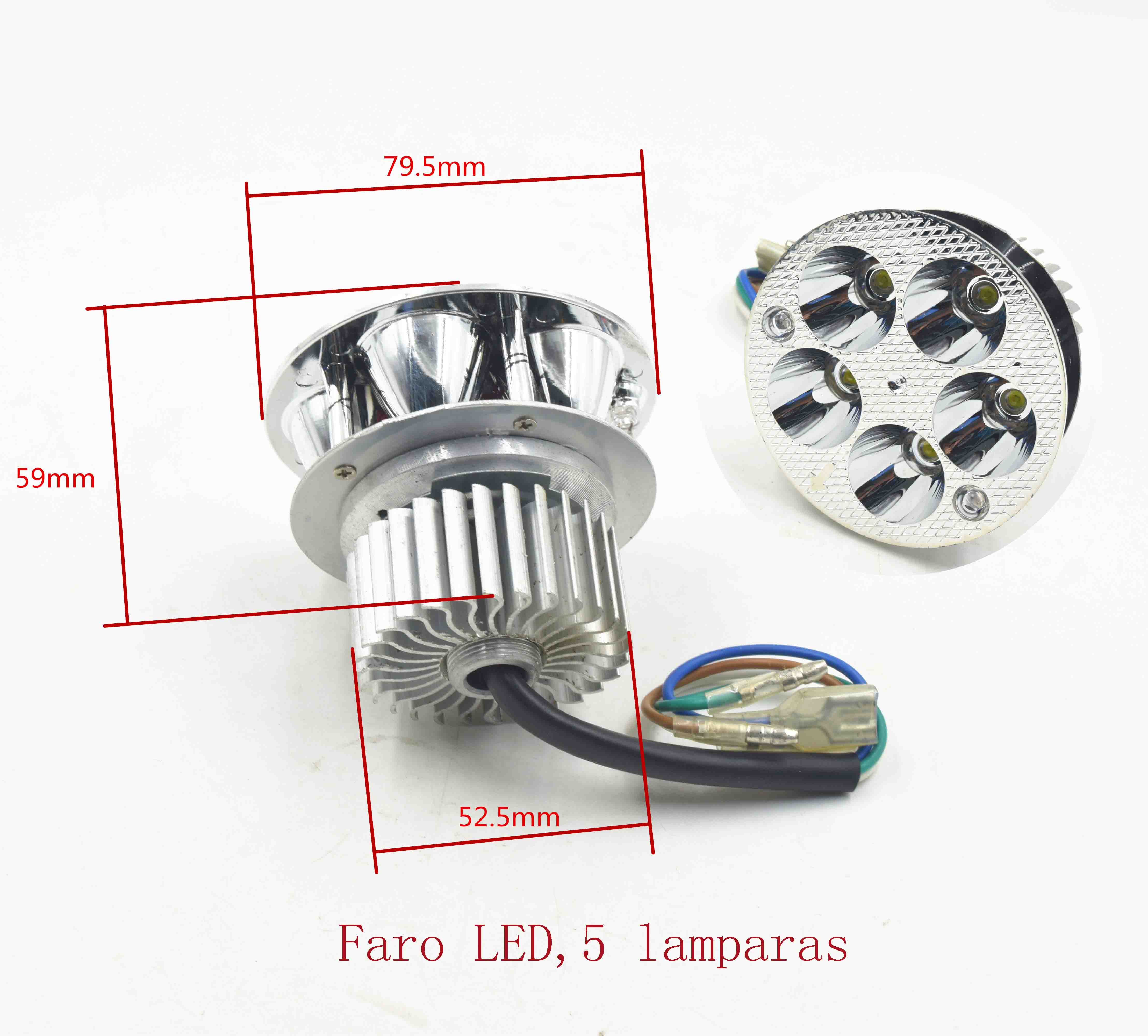 Faro LED,5 lamparas 