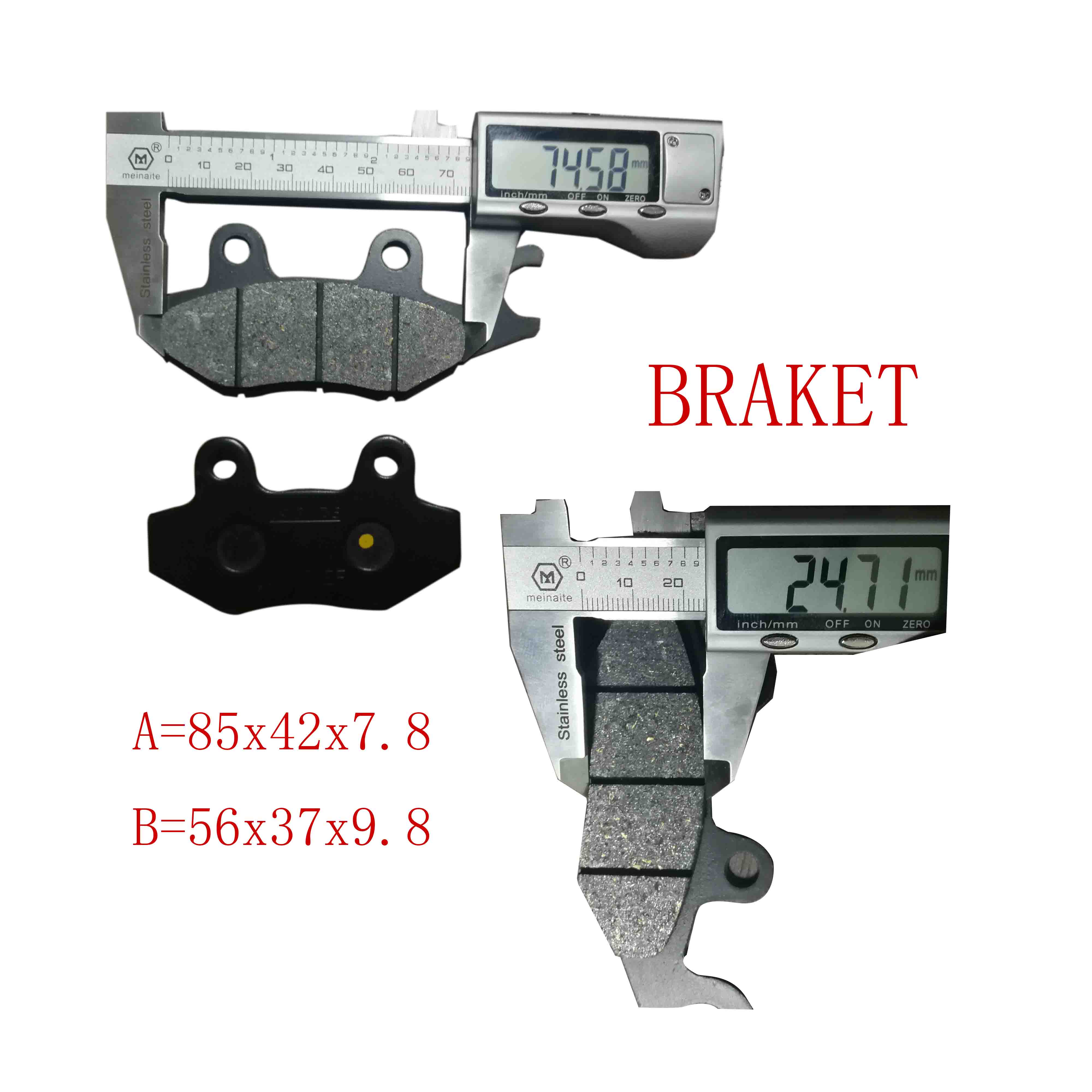 A=85x42x7,8 B=56x37x9,8 