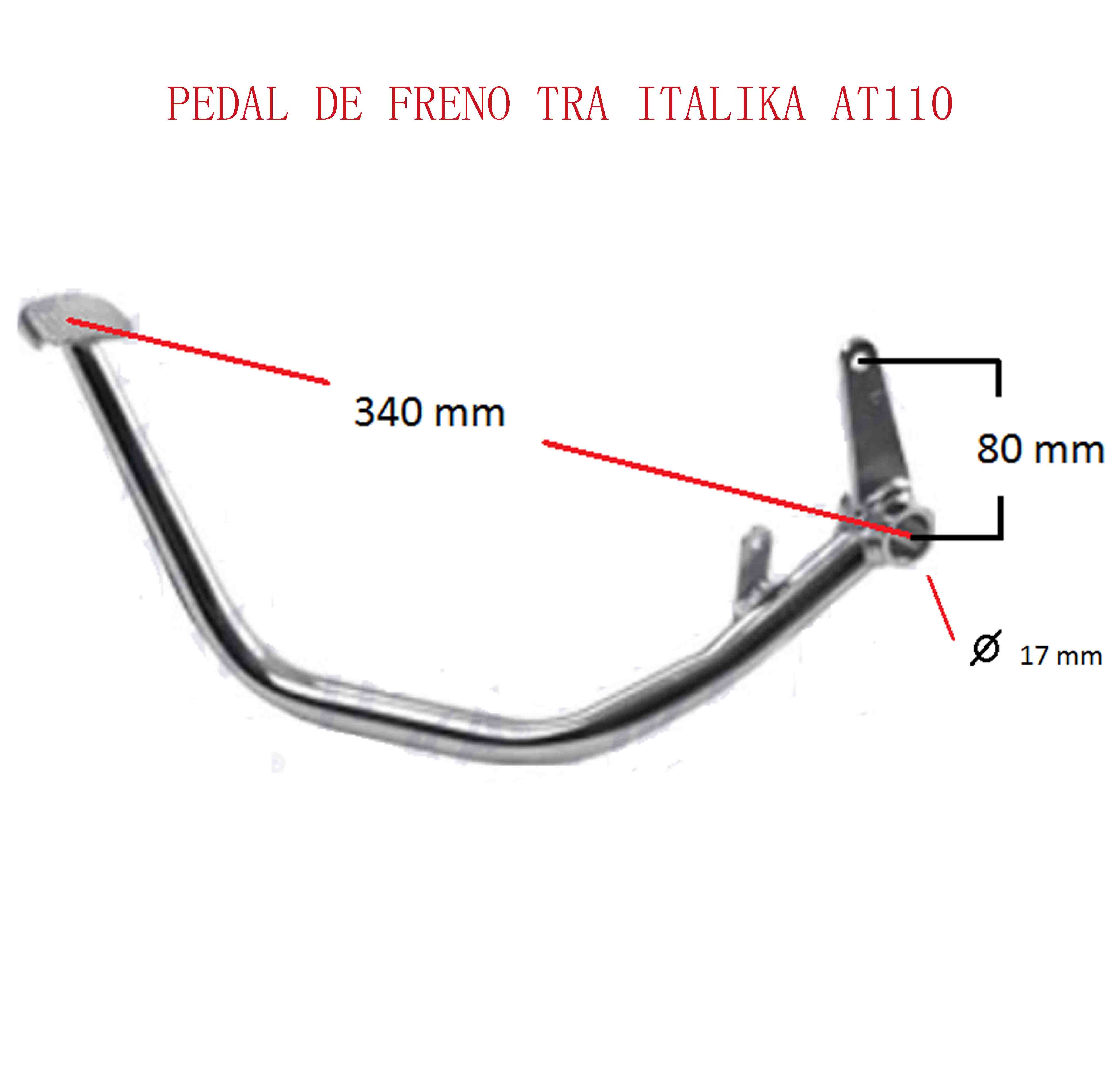 PEDAL DE FRENO TRA ITALIKA AT110 