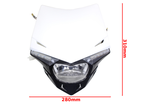 LAMPA PRZÓD CROSS ENDURO Z OWIEWKĄ BIAŁA SC 