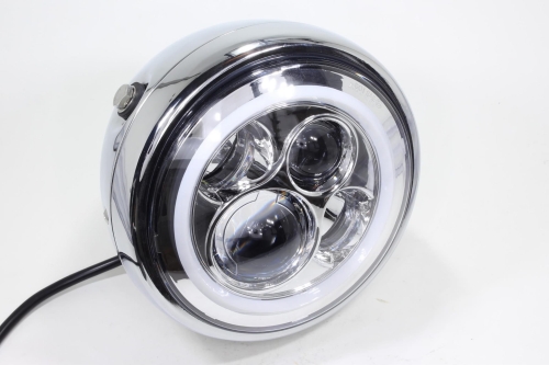 LAMPA PRZÓD FTC-1101 LED SOCZEWKA CHROM 