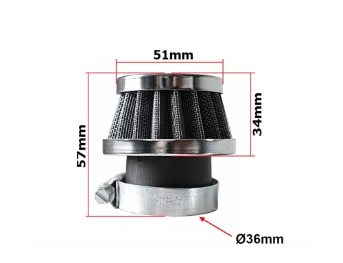 FILTR POWIETRZA ATV 70/110/125 36mm KRÓTKI HB 