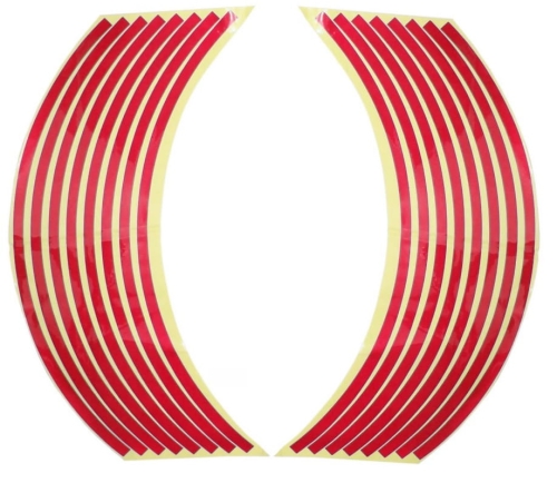 NAKLEJKI ODBLASKOWE NA OBRĘCZE KÓŁ CZERWONE KPL.OX 