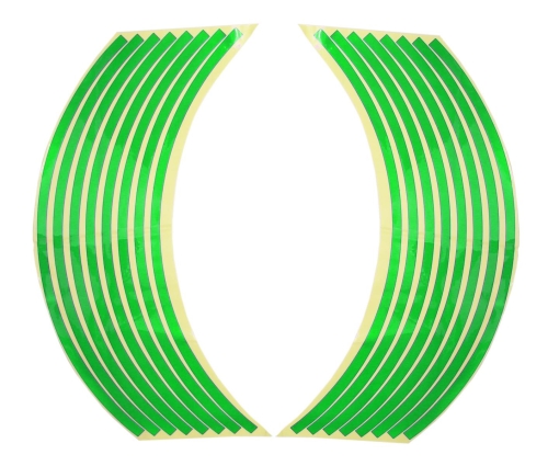 NAKLEJKI ODBLASKOWE NA OBRĘCZE KÓŁ ZIELONE KPL.OX 