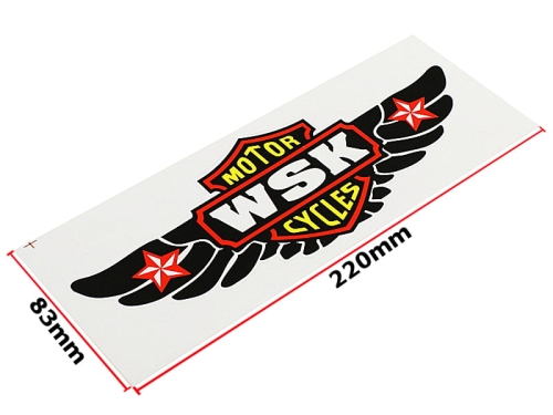 NAKLEJKA WSK MOTOR CYCLES CZARNA KAT-E 