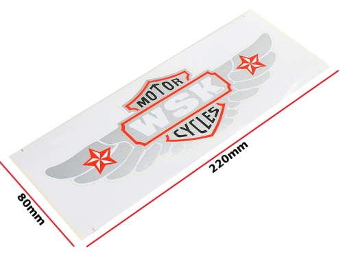 NAKLEJKA WSK MOTOR CYCLES SREBRNA KAT-E 