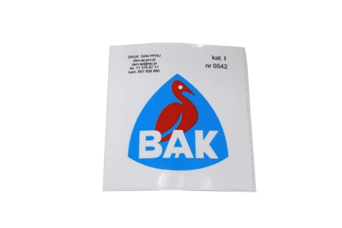NAKLEJKA WSK BĄK 85x95mm KAT I 0542 