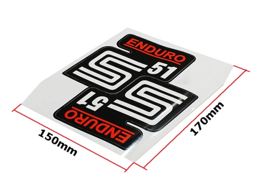 NAKLEJKA SIMSON S51 ENDURO CZERWONA KPL. KAT-E 