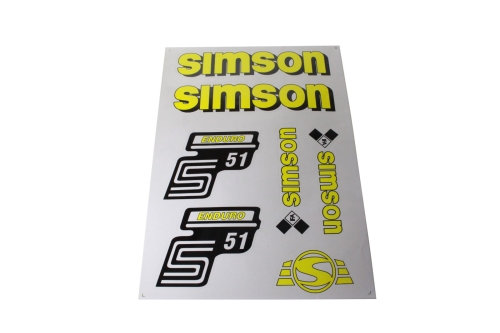 NAKLEJKA SIMSON S51 ENDURO ŻÓŁTA 
