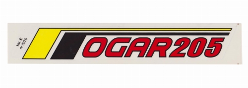 NAKLEJKA ROMET OGAR 205 ŻÓŁTY/CZARN PRAWA 225x40mm 