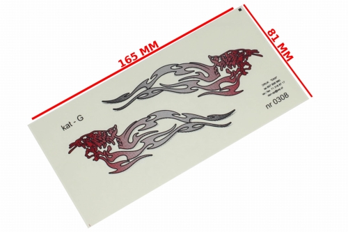 NAKLEJKA PŁOMIENIE TYGRYS BORDOWY KAT-G 