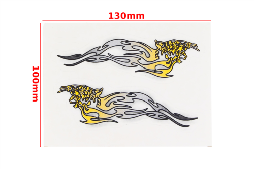 NAKLEJKA PŁOMIEŃ SREBRNO-ZŁOTY KAT-G 