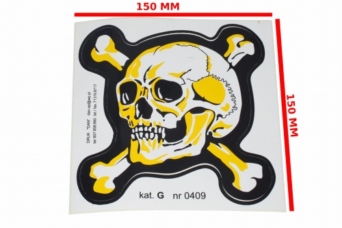 NAKLEJKA PIRAT BIAŁO-ŻÓŁTY DUŻA 0409 KAT-G 