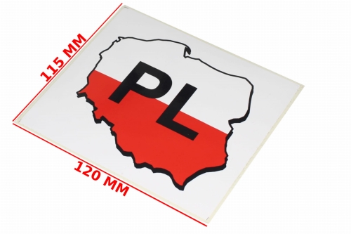 NAKLEJKA PL POLSKA DUŻA KAT-E 
