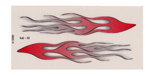 NAKLEJKA PŁOMIENIE BORDO 220x110mm KAT-M 