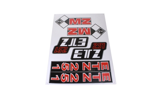 NAKLEJKA MZ ETZ 251 DUŻA CZERWONA KPL. 