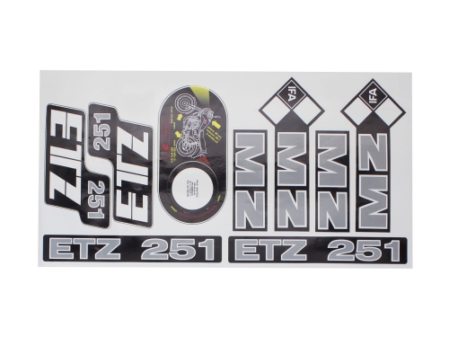 NAKLEJKA MZ ETZ 251 DUŻA SZARA KAT-P 