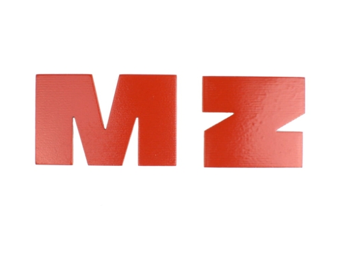NAKLEJKA MZ LITERKA CZERWONA DL 