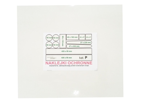 NAKLEJKA OCHRONNA ZESTAW 295mm x 255mm KAT P 