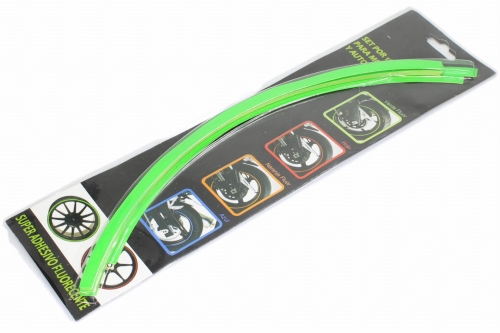 NAKLEJKA ODBLASKOWA NA OBRĘCZE KÓŁ ZIELONA KPL. 