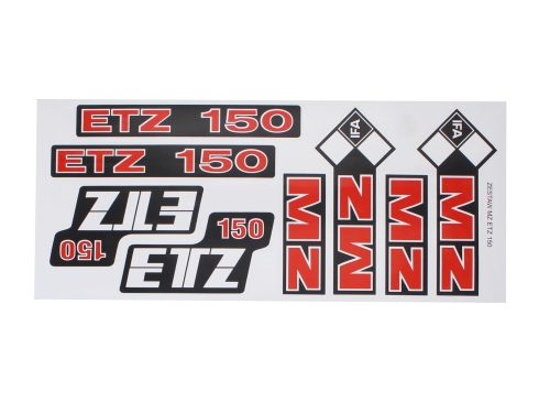 NAKLEJKA MZ ETZ 150 DUŻA CZERWONA KAT-P 