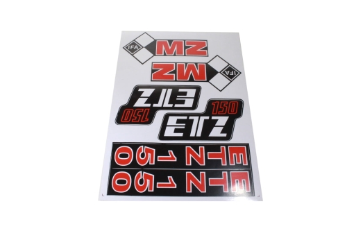 NAKLEJKA MZ ETZ 150 DUŻA CZERWONA KPL. 