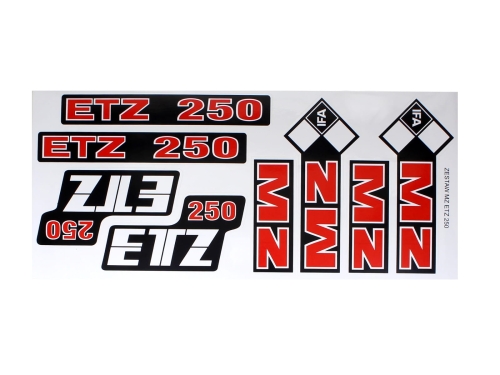 NAKLEJKA MZ ETZ 250 DUŻA CZERWONA KAT-P 
