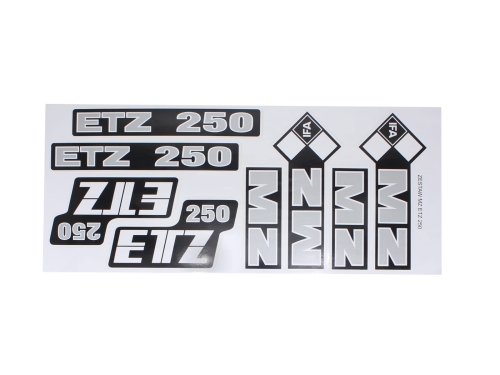 NAKLEJKA MZ ETZ 250 DUŻA SZARA KAT-P 