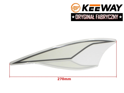 NAKLEJKA KEEWAY PRZÓD SCHOWKA LEWA BIAŁA ORYGINAŁ 
