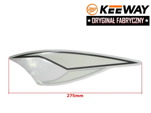 NAKLEJKA KEEWAY PRZÓD SCHOWKA PRAWA BIAŁA ORYGINAŁ 