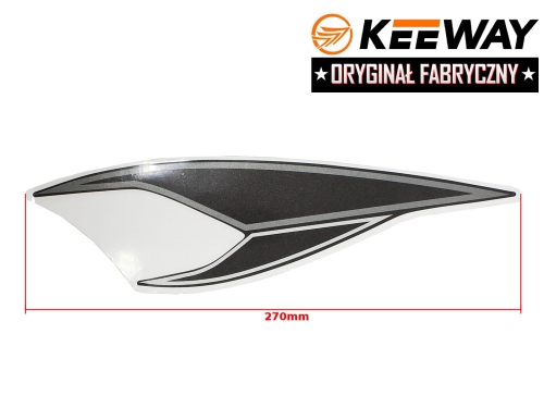 NAKLEJKA KEEWAY PRZÓD SCHOWKA PRAWA SZARA ORYGINAŁ 