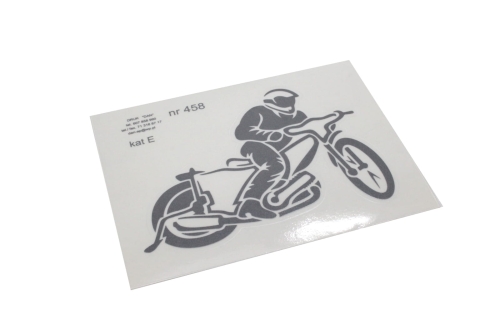 NAKLEJKA ENDURO 458 ŻUŻEL SPEEDWAY SZARA KAT.E 