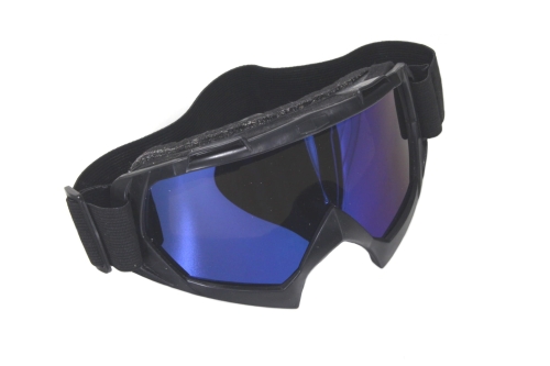 GOGLE CZARNE NIEBIESKA SZYBA 