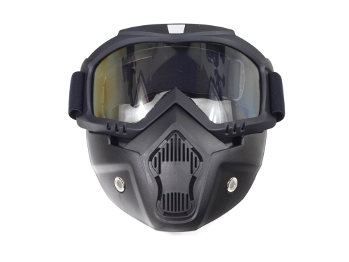 GOGLE PRZEŹROCZYSTA SZYBA Z OSŁONĄ UST 