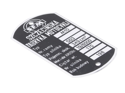 TABLICZKA ZNAMIONOWA JUNAK M10 1964-1965r. 