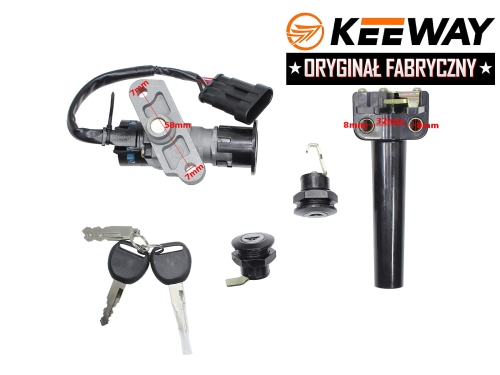 STACYJKA KEEWAY HURRICANE Z ZESTAWEM ZAMKÓW ORYGIN 