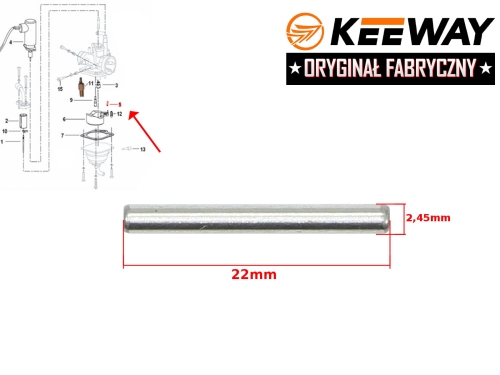 OŚKA PŁYWAKA KEEWAY 50CC 2T HURRICANE ORYGINAŁ 