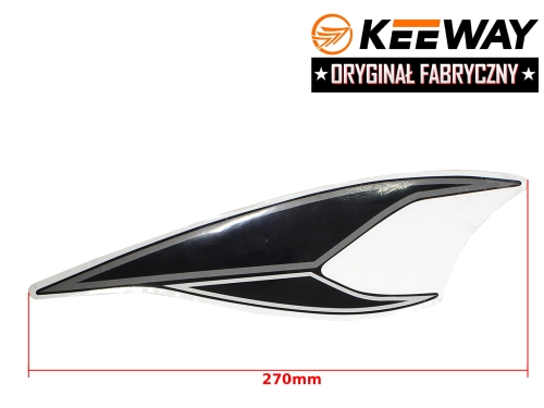 NAKLEJKA KEEWAY PRZÓD SCHOWKA LEWA CZARNA ORYGINAŁ 