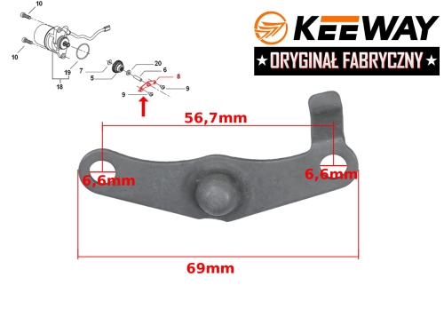 DŹWIGNIA MAŁEJ ZĘBATKI ROZRUSZNIKA KEEWAY ORYGINAŁ 