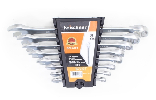 ZESTAW KLUCZY PŁASKO-OCZKOWYCH 8 PSC KRISCHNER 