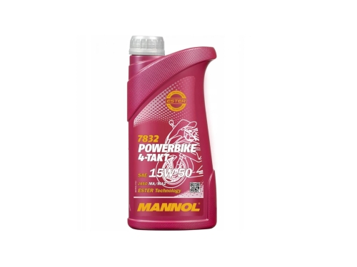 OLEJ MANNOL 4-TAKT POWERBIKE 15W50 1L 7832 