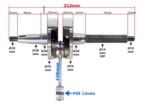 WAŁ KORBOWY PIAGGIO GILERA APRILIA 50 RACING RMS 