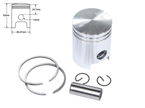 TŁOK SIMSON S51 S53 SR50 38,50mm 2 SZLIF KPL. DE 